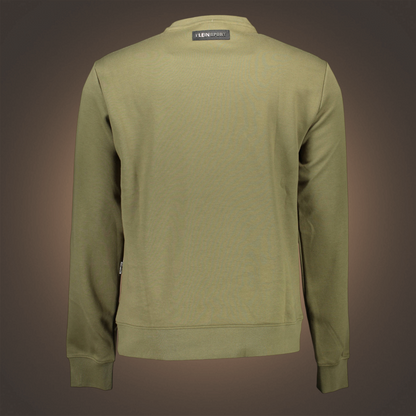 Sudadera liquidationlive Plein Sport verde de cuello redondo con logotipo en la nuca y manga larga