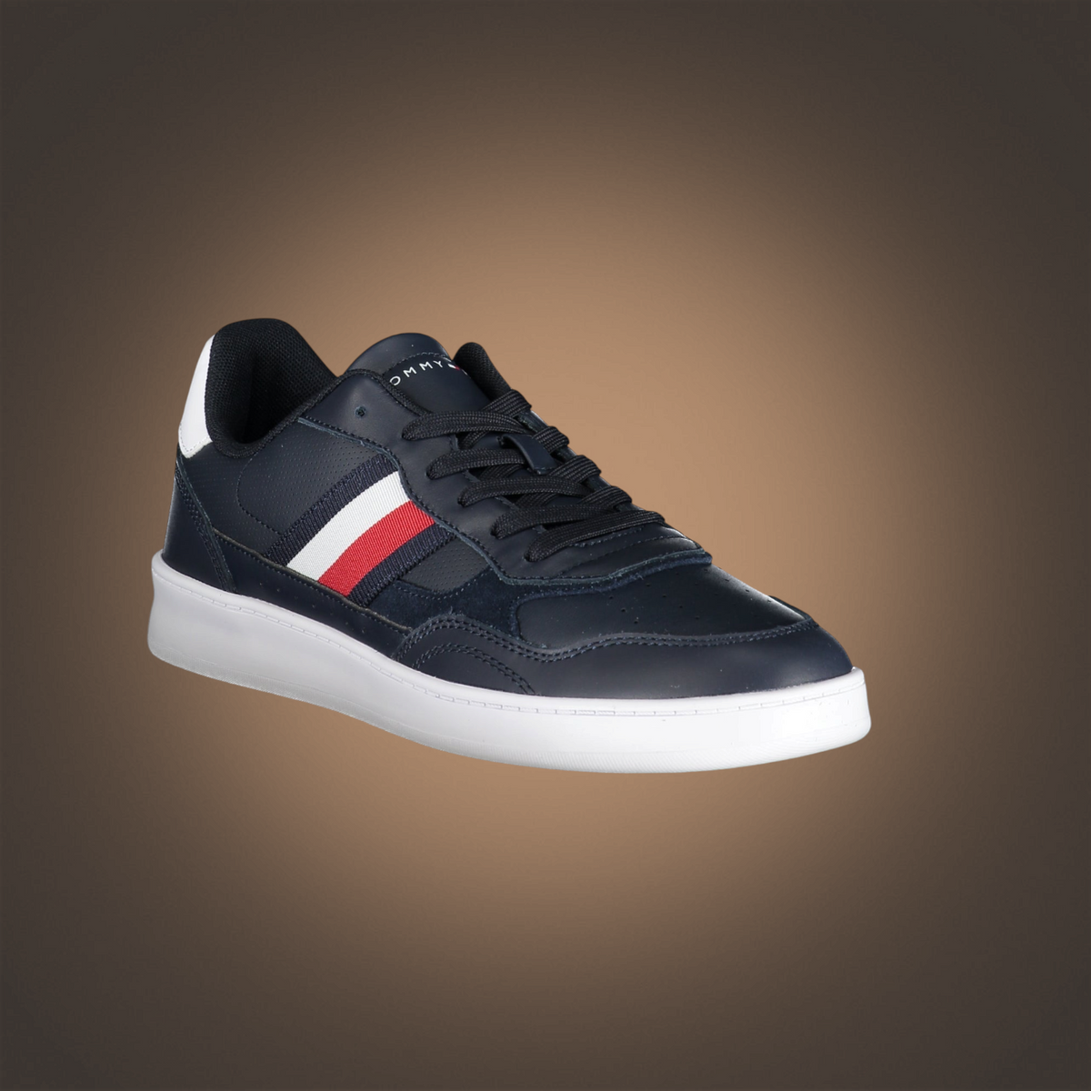 Zapatillas casuales azules liquidationlive Tommy Hilfiger con cordones, detalles tricolores y suela blanca