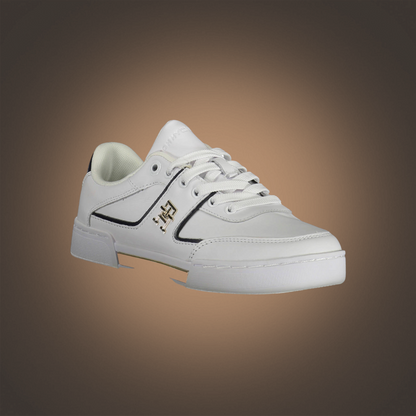 Zapatillas blancas liquidationlive Tommy Hilfiger con cordones, detalles en contraste y logotipo metálico lateral