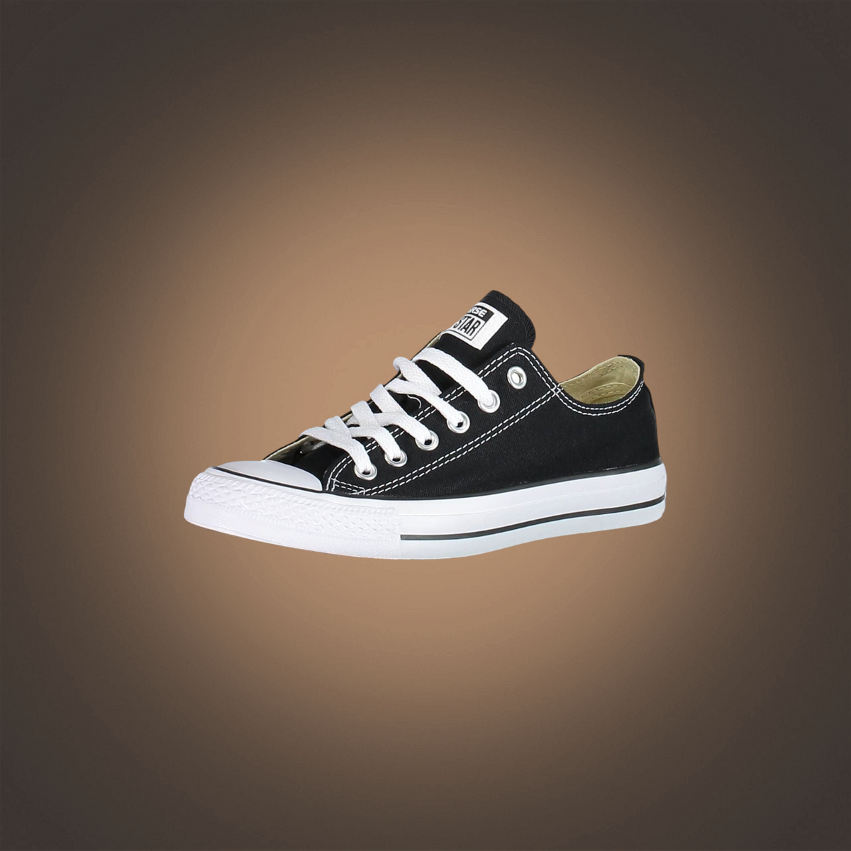 Zapatillas Converse negras de lona con cordones blancos y suela de goma en contraste de liquidationlive