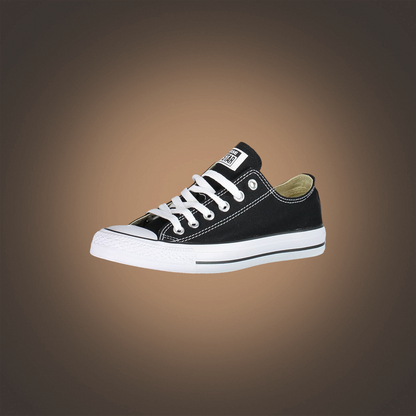 Zapatillas Converse negras de lona con cordones blancos y suela de goma en contraste de liquidationlive