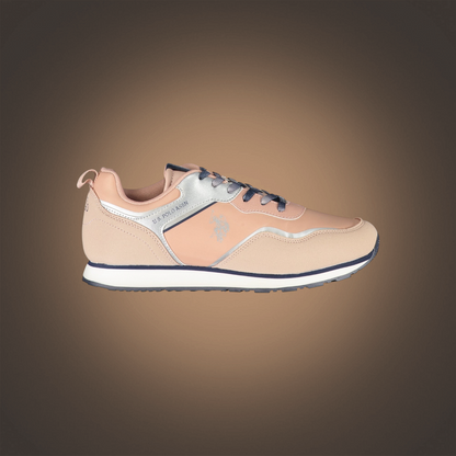 Zapatillas deportivas de mujer liquidationlive en color rosa con detalles plateados y logotipo de U.S. Polo Assn.